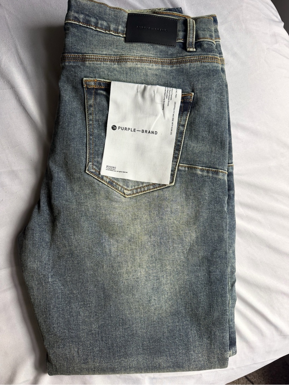 Purple Brand Slim Straight Jeans in Light Blue Wash